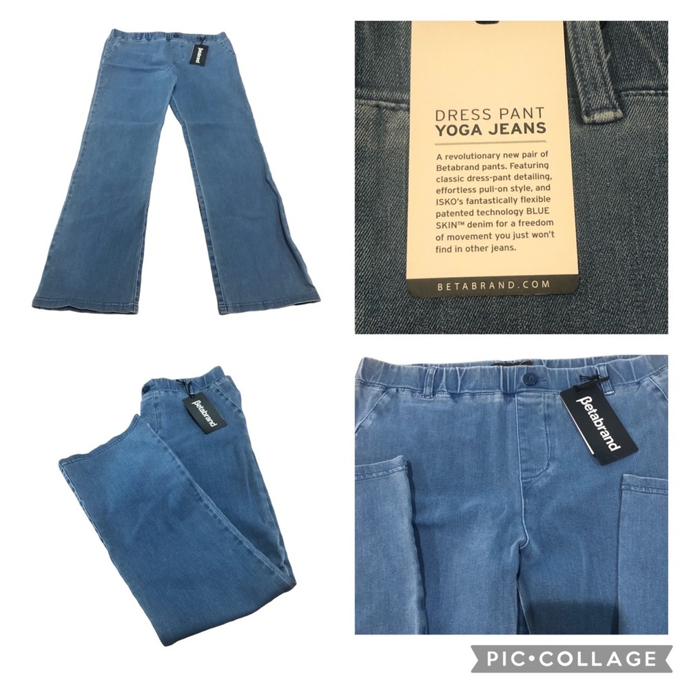 Betabrand Yoga Jeans Dress Pants Denim Size Large Petite Pull On Stretch New NWT